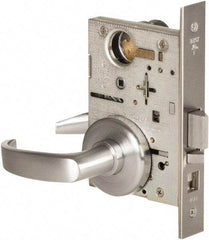 Best - Grade 1 Office Lever Lockset - 2-3/4" Back Set, Keyless Cylinder, Brass Alloy, Satin Chrome Finish - Eagle Tool & Supply