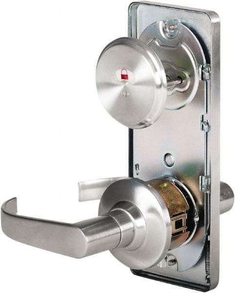 Stanley - Grade 2 Passage Lever Lockset - 2-3/4" Back Set, Keyless Cylinder, Brass Alloy, Satin Chrome Finish - Eagle Tool & Supply