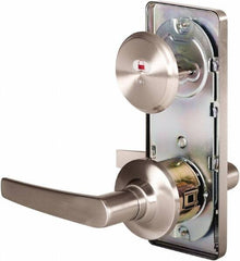 Stanley - Grade 2 Passage Lever Lockset - 2-3/4" Back Set, Keyless Cylinder, Brass Alloy, Nickel Finish - Eagle Tool & Supply