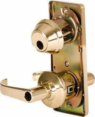 Stanley - Grade 2 Entry Lever Lockset - 2-3/4" Back Set, Key In Lever Cylinder, Brass Alloy, Bright Brass Finish - Eagle Tool & Supply