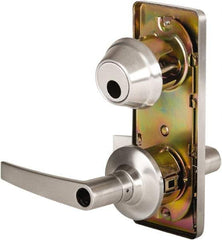 Stanley - Grade 2 Entry Lever Lockset - 2-3/4" Back Set, Key In Lever Cylinder, Brass Alloy, Satin Chrome Finish - Eagle Tool & Supply