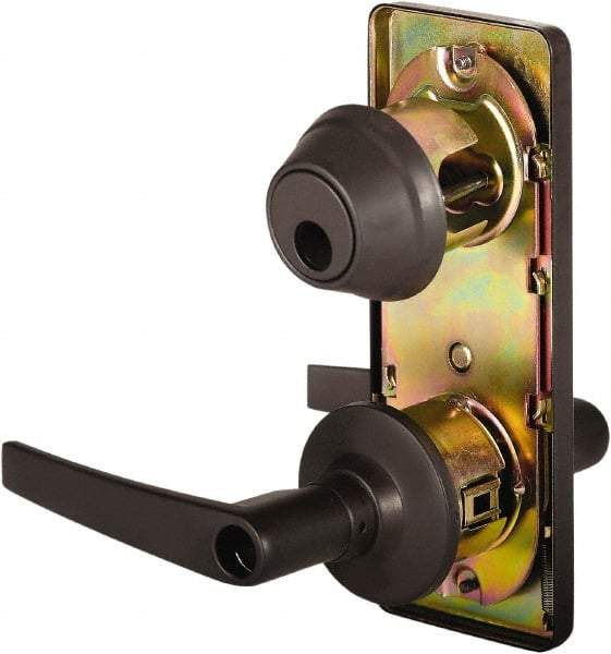 Stanley - Grade 2 Entry Lever Lockset - 2-3/4" Back Set, Key In Lever Cylinder, Brass Alloy, Oil Rubbed Bronze Finish - Eagle Tool & Supply