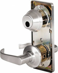 Stanley - Grade 2 Passage Lever Lockset - 2-3/4" Back Set, Keyless Cylinder, Brass Alloy, Satin Chrome Finish - Eagle Tool & Supply