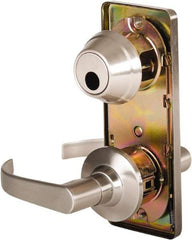 Stanley - Grade 2 Passage Lever Lockset - 2-3/4" Back Set, Keyless Cylinder, Brass Alloy, Nickel Finish - Eagle Tool & Supply