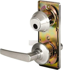 Stanley - Grade 2 Passage Lever Lockset - 2-3/4" Back Set, Keyless Cylinder, Brass Alloy, Satin Chrome Finish - Eagle Tool & Supply