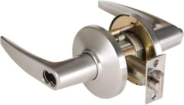 Best - Grade 1 Dormitory Lever Lockset - 2-3/4" Back Set, Keyless Cylinder, Brass Alloy, Satin Chrome Finish - Eagle Tool & Supply