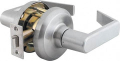 Stanley - Grade 1 Passage Lever Lockset - 2-3/4" Back Set, Keyless Cylinder, Brass Alloy, Satin Chrome Finish - Eagle Tool & Supply