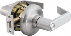 Stanley - Grade 1 Privacy Lever Lockset - 2-3/4" Back Set, Keyless Cylinder, Brass Alloy, Satin Chrome Finish - Eagle Tool & Supply