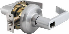 Stanley - Grade 1 Entrance Lever Lockset - 2-3/4" Back Set, Key In Lever Cylinder, Brass Alloy, Satin Chrome Finish - Eagle Tool & Supply