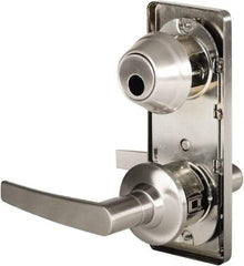 Stanley - Grade 2 Passage Lever Lockset - 2-3/4" Back Set, Keyless Cylinder, Brass Alloy, Nickel Finish - Eagle Tool & Supply