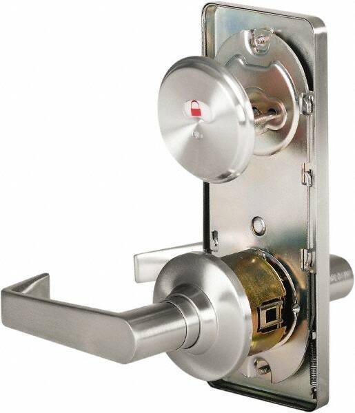 Stanley - Grade 2 Passage Lever Lockset - 2-3/4" Back Set, Keyless Cylinder, Brass Alloy, Satin Chrome Finish - Eagle Tool & Supply