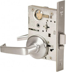 Best - Grade 1 Storeroom Lever Lockset - 2-3/4" Back Set, Keyless Cylinder, Brass Alloy, Satin Chrome Finish - Eagle Tool & Supply