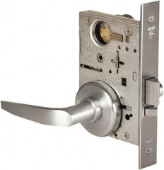 Stanley - Grade 1 Storeroom Lever Lockset - 2-3/4" Back Set, Best SFIC Cylinder, Brass Alloy, Satin Chrome Finish - Eagle Tool & Supply