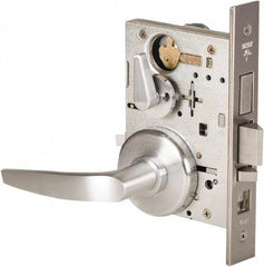 Stanley - Grade 1 Office Lever Lockset - 2-3/4" Back Set, Best SFIC Cylinder, Brass Alloy, Satin Chrome Finish - Eagle Tool & Supply