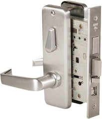 Stanley - Grade 1 Office Lever Lockset - 2-3/4" Back Set, Best SFIC Cylinder, Brass Alloy, Satin Chrome Finish - Eagle Tool & Supply