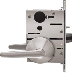 Stanley - Grade 1 Passage Lever Lockset - 2-3/4" Back Set, Best SFIC Cylinder, Brass Alloy, Satin Stainless Steel Finish - Eagle Tool & Supply