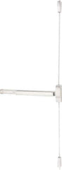 Precision - 36" OAL Reversible Unrated Flatbar - 32 to 36" Door Width, Satin Stainless Steel Finish, Grade 1, 2100 Series - Eagle Tool & Supply