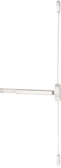 Precision - 48" OAL Right Hand Reverse Unrated Flatbar - 32 to 48" Door Width, Satin Stainless Steel Finish, Grade 1, 2100 Series - Eagle Tool & Supply