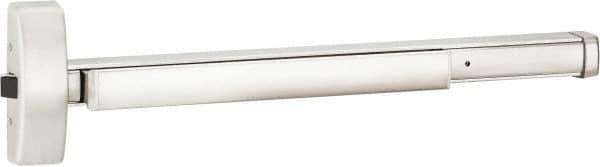 Precision - 36" OAL Reversible Unrated Flatbar - 32 to 36" Door Width, Satin Stainless Steel Finish, Grade 1, 2100 Series - Eagle Tool & Supply