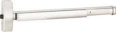 Precision - 36" OAL Reversible Unrated Flatbar - 32 to 36" Door Width, Satin Stainless Steel Finish, Grade 1, 2100 Series - Eagle Tool & Supply