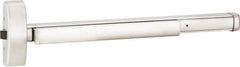 Precision - 48" OAL Right Hand Reverse Unrated Flatbar - 32 to 48" Door Width, Satin Stainless Steel Finish, Grade 1, 2100 Series - Eagle Tool & Supply