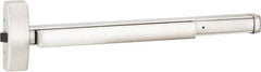 Precision - 36" OAL Right Hand Reverse Unrated Flatbar - 32 to 36" Door Width, Satin Stainless Steel Finish, Grade 1, 2100 Series - Eagle Tool & Supply