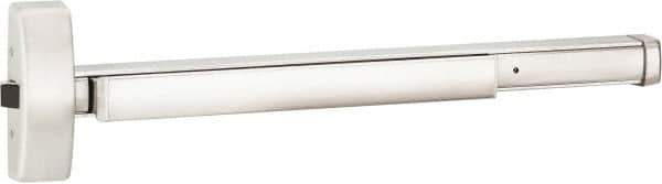 Precision - 36" OAL Right Hand Reverse Unrated Flatbar - 32 to 36" Door Width, Satin Stainless Steel Finish, Grade 1, 2100 Series - Eagle Tool & Supply