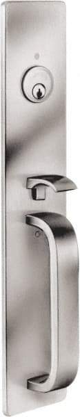 Precision - 15" OAL Reversible Unrated Flatbar - 32 to 36" Door Width, Satin Stainless Steel Finish, Grade 1, 2100 Series - Eagle Tool & Supply