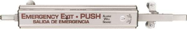 Precision - 48" OAL Reversible Unrated Flatbar - 36 to 48" Door Width, Painted Aluminum Finish, Grade 1, Arm-A-Door - Eagle Tool & Supply
