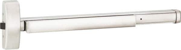 Precision - 48" OAL Right Hand Reverse Fire Rated Flatbar - 32 to 48" Door Width, Satin Stainless Steel Finish, Grade 1, Apex Series - Eagle Tool & Supply