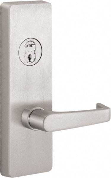 Precision - 10" OAL Reversible Unrated Flatbar - 32 to 36" Door Width, Satin Stainless Steel Finish, Grade 1, 2100 Series - Eagle Tool & Supply