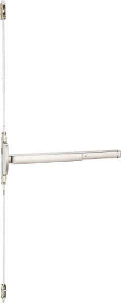 Precision - 36" OAL Reversible Unrated Flatbar - 32 to 36" Door Width, Satin Stainless Steel Finish, Grade 1, 2100 Series - Eagle Tool & Supply