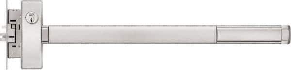 Precision - 36" OAL Reversible Unrated Flatbar - 32 to 36" Door Width, Satin Stainless Steel Finish, Grade 1, 2100 Series - Eagle Tool & Supply