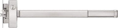 Precision - 36" OAL Reversible Unrated Flatbar - 32 to 36" Door Width, Satin Stainless Steel Finish, Grade 1, 2100 Series - Eagle Tool & Supply