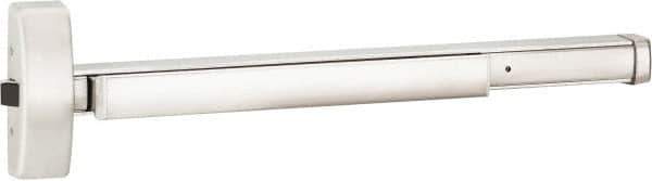 Precision - 48" OAL Right Hand Reverse Fire Rated Flatbar - 32 to 48" Door Width, Satin Stainless Steel Finish, Grade 1, Apex Series - Eagle Tool & Supply