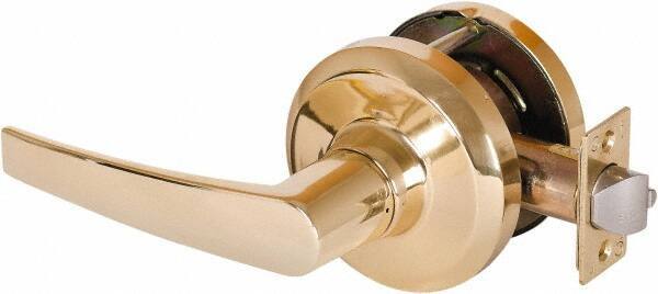 Stanley - Grade 1 Communicating Lever Lockset - 2-3/4" Back Set, Key In Lever Cylinder, Brass Alloy, Bright Brass Finish - Eagle Tool & Supply