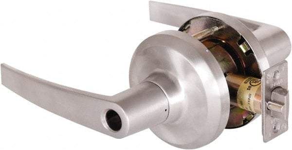 Stanley - Grade 1 Entrance Lever Lockset - 2-3/4" Back Set, Key In Lever Cylinder, Brass Alloy, Satin Chrome Finish - Eagle Tool & Supply