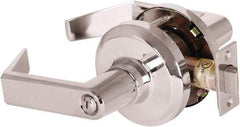 Stanley - Grade 1 Privacy Lever Lockset - 2-3/4" Back Set, Keyless Cylinder, Brass Alloy, Bright Chrome Finish - Eagle Tool & Supply