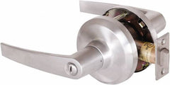 Stanley - Grade 1 Privacy Lever Lockset - 2-3/4" Back Set, Keyless Cylinder, Brass Alloy, Satin Chrome Finish - Eagle Tool & Supply