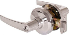 Stanley - Grade 1 Privacy Lever Lockset - 2-3/4" Back Set, Keyless Cylinder, Brass Alloy, Bright Chrome Finish - Eagle Tool & Supply