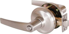 Stanley - Grade 1 Privacy Lever Lockset - 2-3/4" Back Set, Keyless Cylinder, Brass Alloy, Satin Nickel Finish - Eagle Tool & Supply