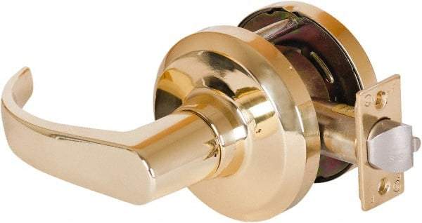 Stanley - Grade 1 Communicating Lever Lockset - 2-3/4" Back Set, Key In Lever Cylinder, Brass Alloy, Bright Brass Finish - Eagle Tool & Supply