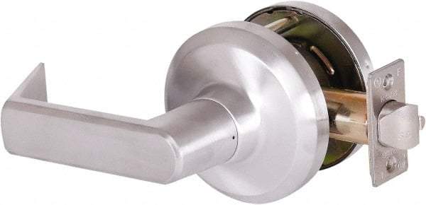 Stanley - Grade 1 Communicating Lever Lockset - 2-3/4" Back Set, Key In Lever Cylinder, Brass Alloy, Satin Chrome Finish - Eagle Tool & Supply