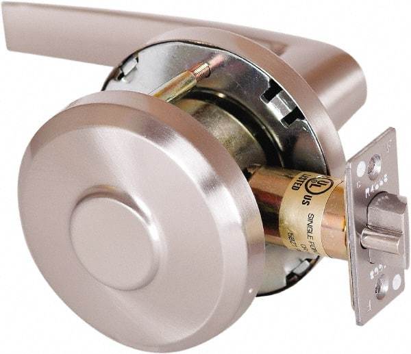 Stanley - Grade 1 Communicating Lever Lockset - 2-3/4" Back Set, Key In Lever Cylinder, Brass Alloy, Satin Nickel Finish - Eagle Tool & Supply