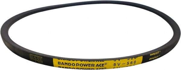 Bando - Section 5V, 5/8" Wide, 75" Outside Length, V-Belt - Rubber Compound, Black, Narrow, No. 5V750 - Eagle Tool & Supply