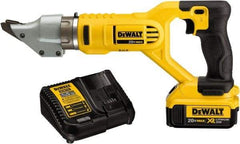 DeWALT - 2,500 SPM, 20 Volt, Pistol Grip Handle, Handheld Cordless Shear - 14 Gauge (Steel) & 16 Gauge (Stainless Steel) Cutting Capacity - Eagle Tool & Supply