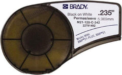 Brady - 0.235" Wide, White Heat Shrinkable Polyolefin Heat Shrink Tubing - For BMP21 Plus Portable Label Printer - Eagle Tool & Supply