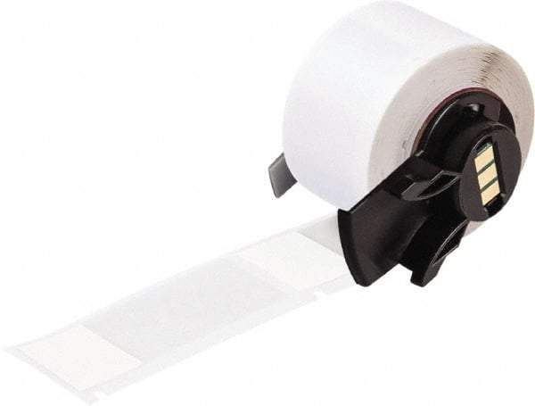 Brady - 1" Wide x 2-1/2" Long, Clear/White Vinyl Cable Tag - For BMP61 Labeling System, BMP71 Label Printer, TLS 2200 Thermal Labeling System, TLS-pc Link Thermal Labeling System - Eagle Tool & Supply