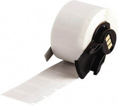 Brady - 1/2" Wide x 1" Long, Clear/White Vinyl Cable Tag - For BMP61 Labeling System, BMP71 Label Printer, TLS 2200 Thermal Labeling System, TLS-pc Link Thermal Labeling System - Eagle Tool & Supply