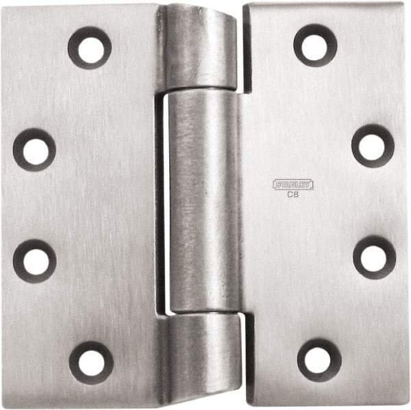 Stanley - 4-1/2" Long x 4-1/2" Wide 304 Stainless Steel Full Mortise Hinge - Prime Coat Gray Finish, 3 Knuckles, 8 Holes - Eagle Tool & Supply